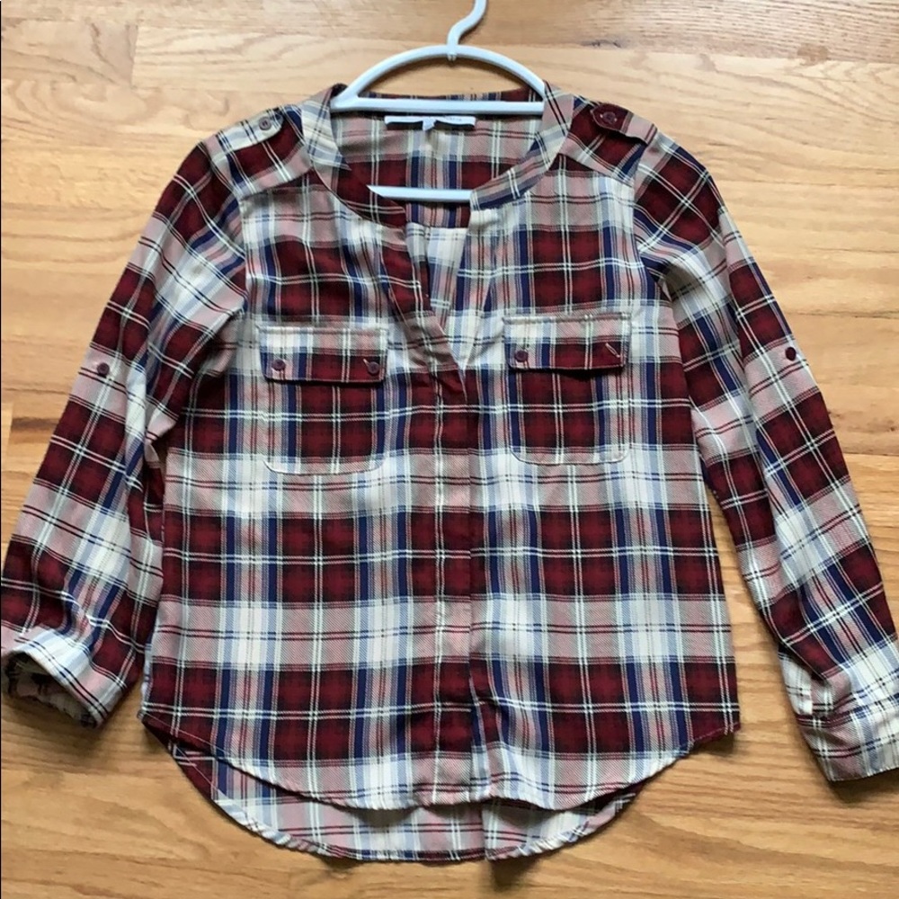 Plaid button down shirt